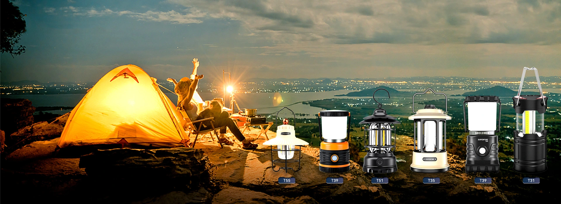 Luz de acampamento recarregável