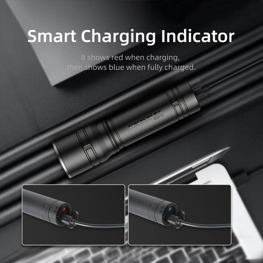 SUPERFIRE S33-A 125 lúmens mini lanterna tática USB recarregável