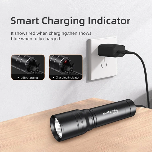 SUPERFIRE S33-C 209 lúmens lanterna de bolso tático brilhante