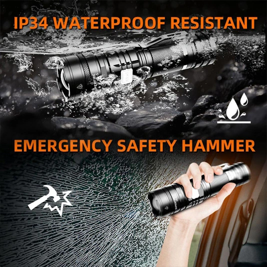 SUPERFIRE V8-S 2000 lúmens lanterna tática recarregável