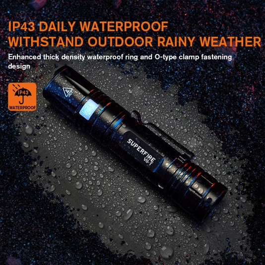 SUPERFIRE Lanterna Zoom de bolso V8-T SOS Luz da tocha