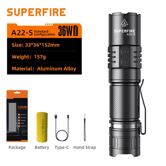 SUPERFIRE A22-S IP43 Lanterna de Olho de Águia Zoomável À Prova D' Água