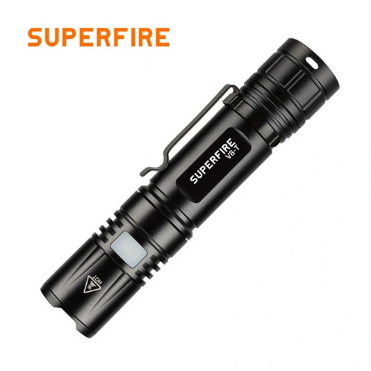 SUPERFIRE Lanterna Zoom de bolso V8-T SOS Luz da tocha