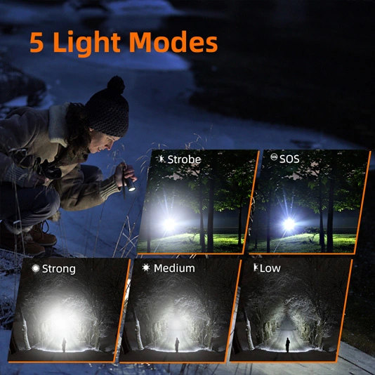 X60-T SUPERFIRE Lanterna LED com zoom de 2000 lúmens