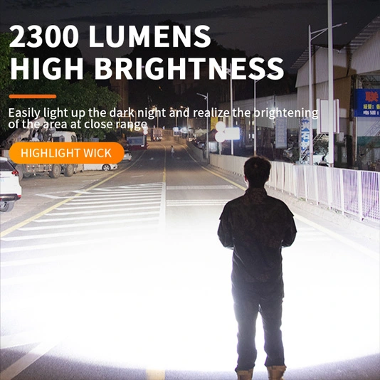 SUPERFIRE R1-G 2300 lúmens com zoom de alta potência USB tipos de lanterna recarregável