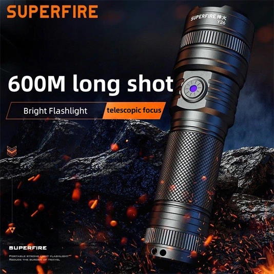 SUPERFIRE Y26 2000 lúmens lanterna telescópica com zoom