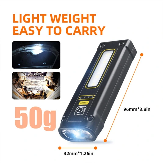 SUPERFIRE EF01 470 lúmens pequena lanterna magnética COB