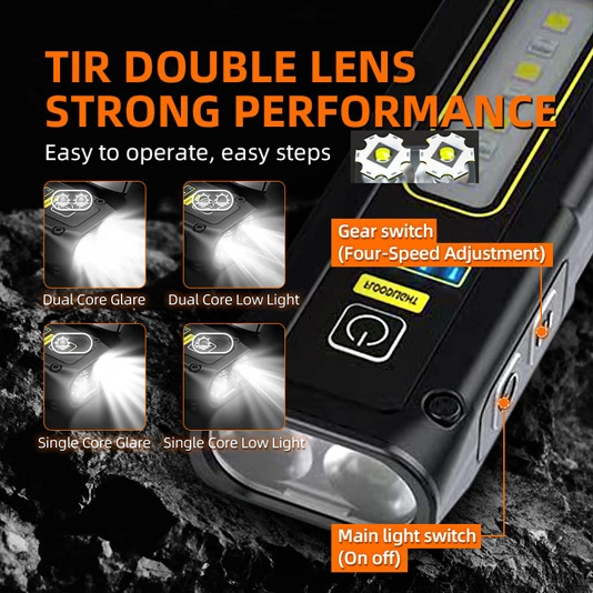 SUPERFIRE EF01 470 lúmens pequena lanterna magnética COB