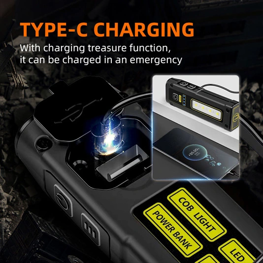 SUPERFIRE EF01 470 lúmens pequena lanterna magnética COB