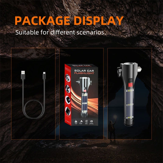 SUPERFIRE D30 Lanternas multifunções recarregáveis solares