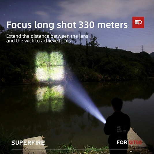 SUPERFIRE GT60 1680 Lumens Zoom Lanterna de mão de alta potência