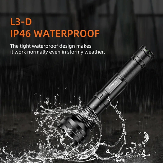 L3-P90 SUPERFIRE 2700 Lumens 36W Lanterna LED recarregável com zoom