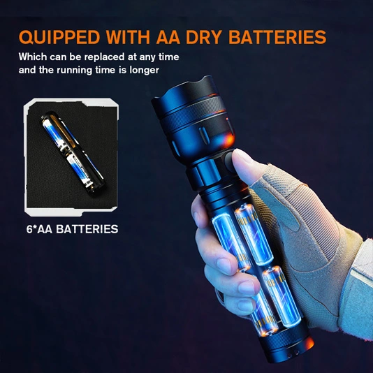 SUPERFIRE L27 Lanterna de célula seca super brilhante recarregável