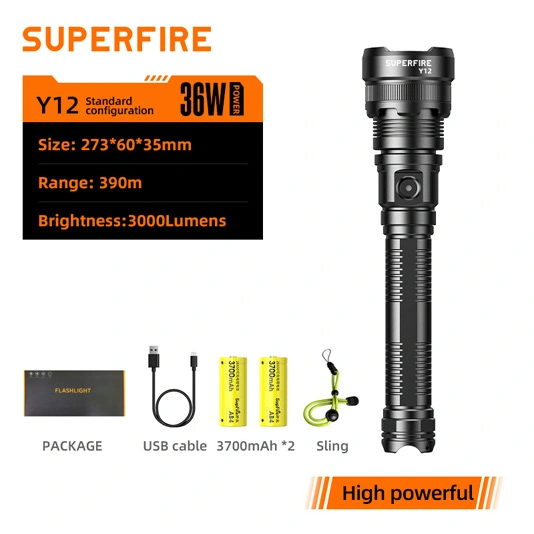 SUPERFIRE Y12 P90 3000 Lumens Lanterna