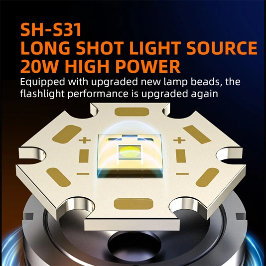 SUPERFIRE Y5 1200 lúmens 20W lanterna recarregável com banco de potência