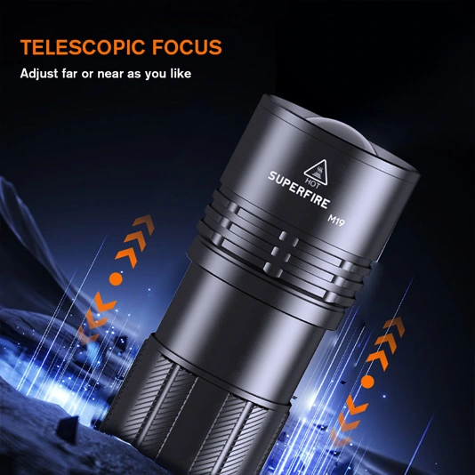 SUPERFIRE M19 Lanterna de longo alcance com zoom