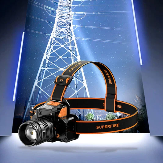 Farol de zoom recarregável SUPERFIRE HL58