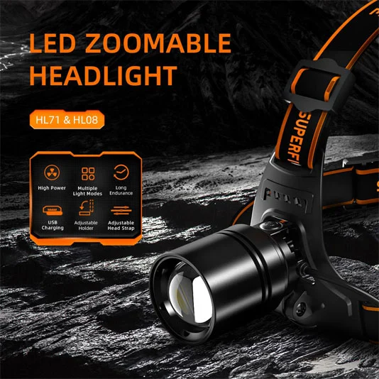 SUPERFIRE HL71 Farol LED Zoomable