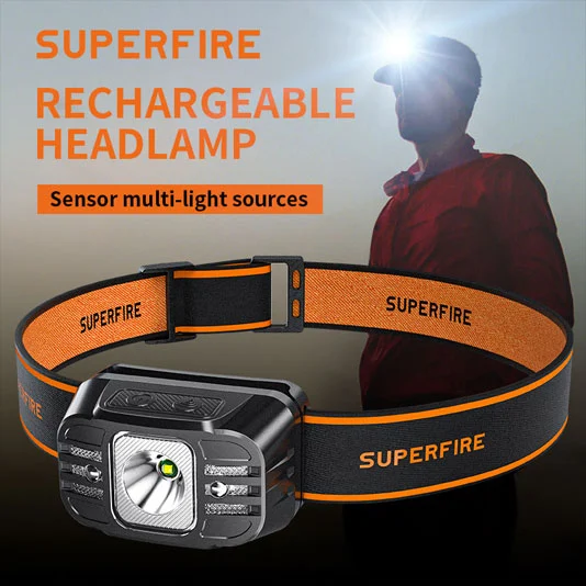 SUPERFIRE Série HL75 Tocha de Cabeça de Sensor de Movimento