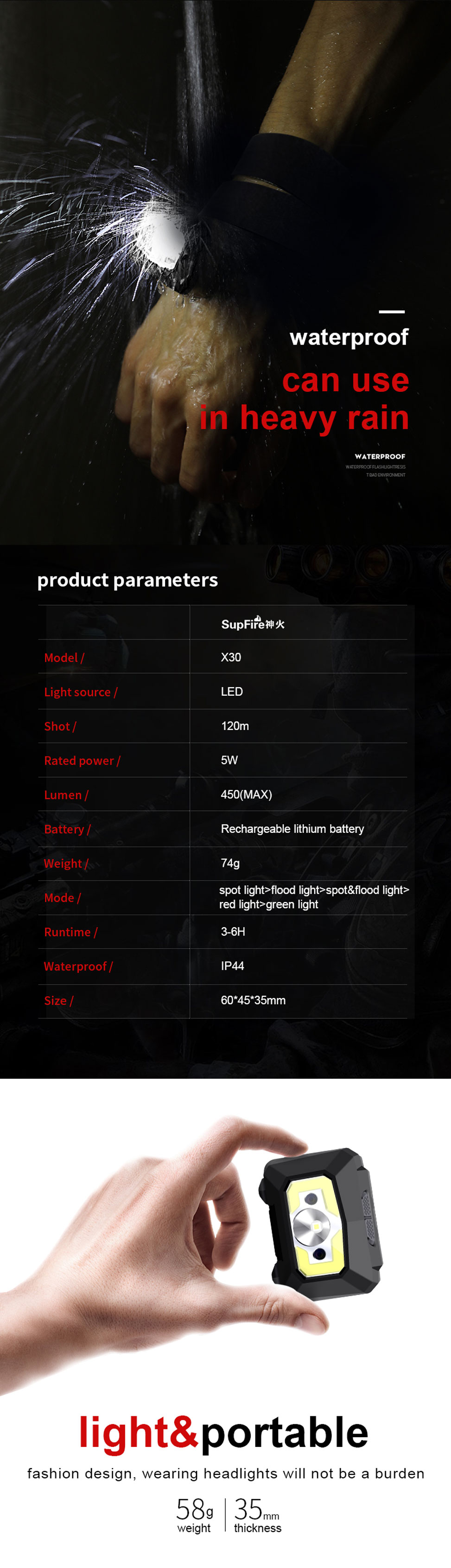 head lamp red light head lamp red light