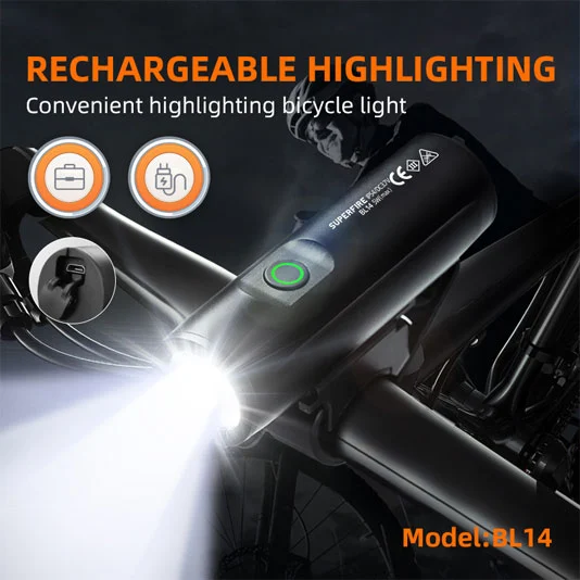 Farol de bicicleta recarregável SUPERFIRE BL14