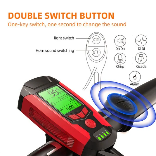 SUPERFIRE BM01 luz de bicicleta com chifre