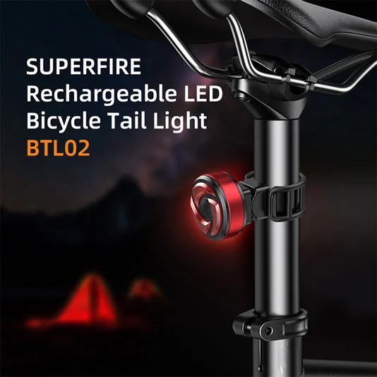 SUPERFIRE BTL02 luz de cauda de bicicleta inteligente à prova d'água