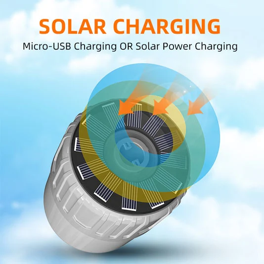 SUPERFIRE T26-S Solar Recarregável Luz Lanterna de Acampamento LED