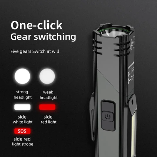 SUPERFIRE G19 multifuncional recarregável COB luz de trabalho com base magnética