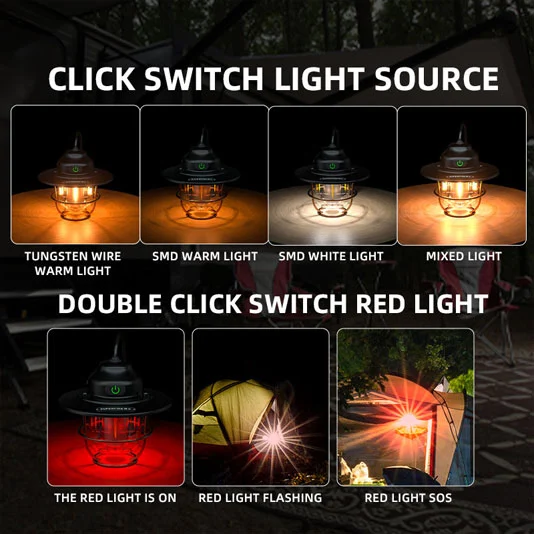 SUPERFIRE T57 Lanterna de acampamento de carregamento USB