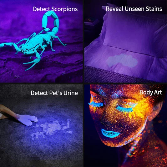 SUPERFIRE A5 395nm à prova d'água pequena luz de tocha UV preta de mão