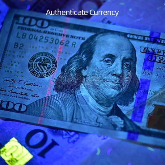 SUPERFIRE A5 395nm à prova d'água pequena luz de tocha UV preta de mão