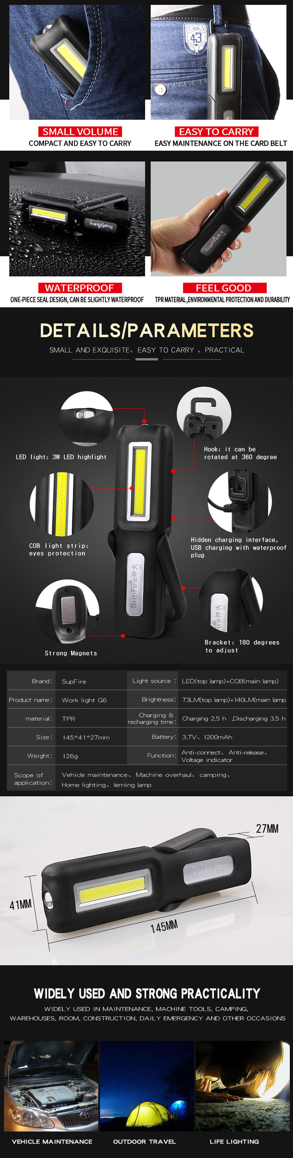 cob led rechargeable work light cob led rechargeable work light