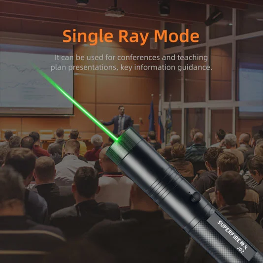 SUPERFIRE J02 Pequena Lanterna LED Recarregável Com Ponteiro Laser