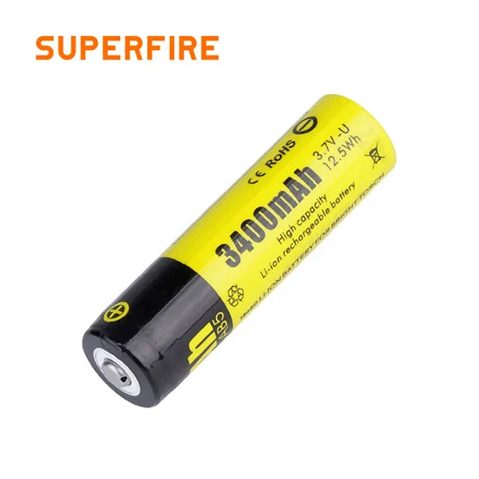 SUPERFIRE AB5 18650 bateria de lítio recarregável