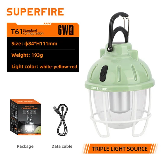SUPERFIRE T61 LED Lanterna de Camping