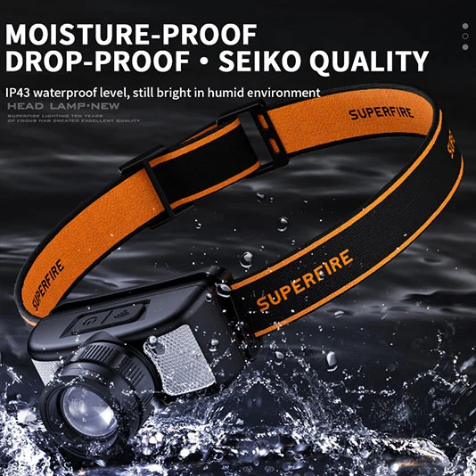 SUPERFIRE HL91 310 Lumen Farol com luz branca e vermelha