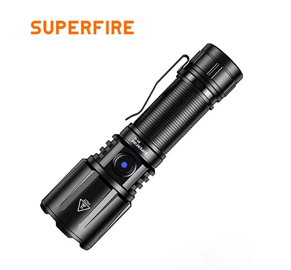 SUPERFIRE R1-G 2300 lúmens com zoom de alta potência USB tipos de lanterna recarregável