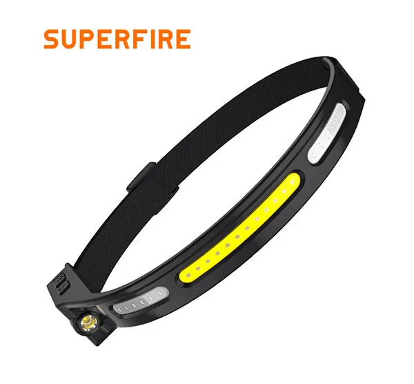 Farol de LED SUPERFIRE HL76 recarregável Cob