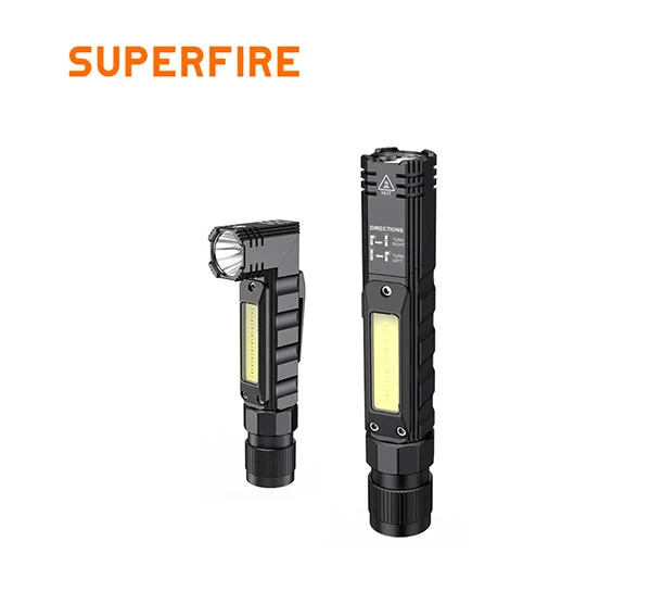 SUPERFIRE G19 multifuncional recarregável COB luz de trabalho com base magnética