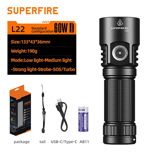 SUPERFIRE L22 Lanterna Super Brilhante