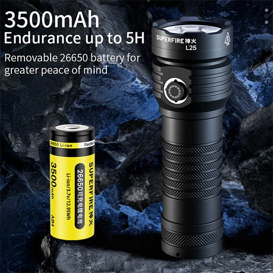 SUPERFIRE L25 Lanterna Alta Lumnes