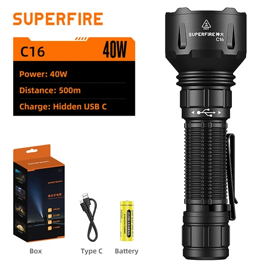 SUPERFIRE C16 Lanterna de alta potência