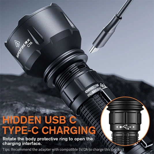 SUPERFIRE C16 Lanterna de alta potência