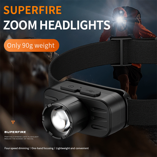 Farol com zoom SUPERFIRE HL80