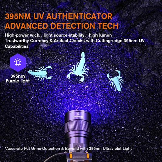 SUPERFIRE HZ01 farol versátil uv com zoom