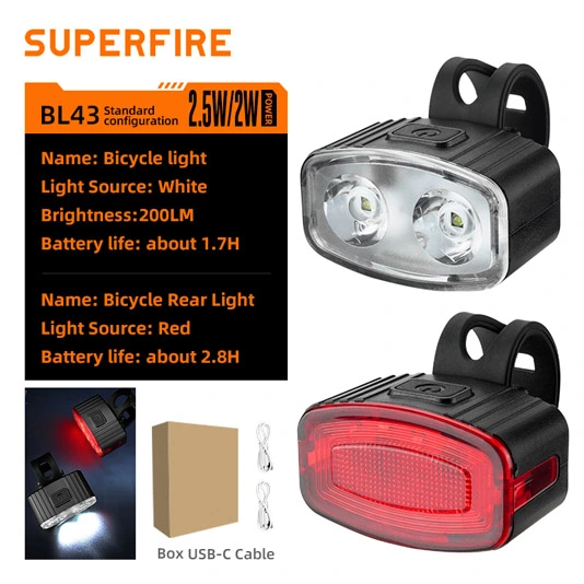 SUPERFIRE BL43 Série Luz de Bicicleta Recarregável