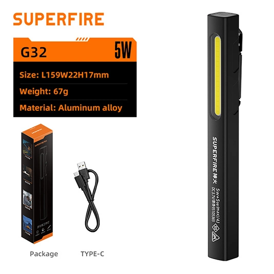 Luz de trabalho portátil SUPERFIRE G32