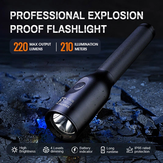 SUPERFIRE nova lanterna LED D6 à prova de explosão
