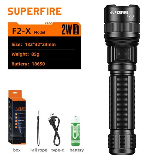 SUPERFIRE F2-X Flahlight com zoom